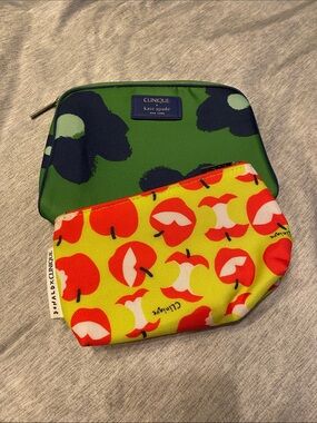 Clinique x Kate Spade New York Floral Makeup Bag & Clinique x Donald Apple Bag
